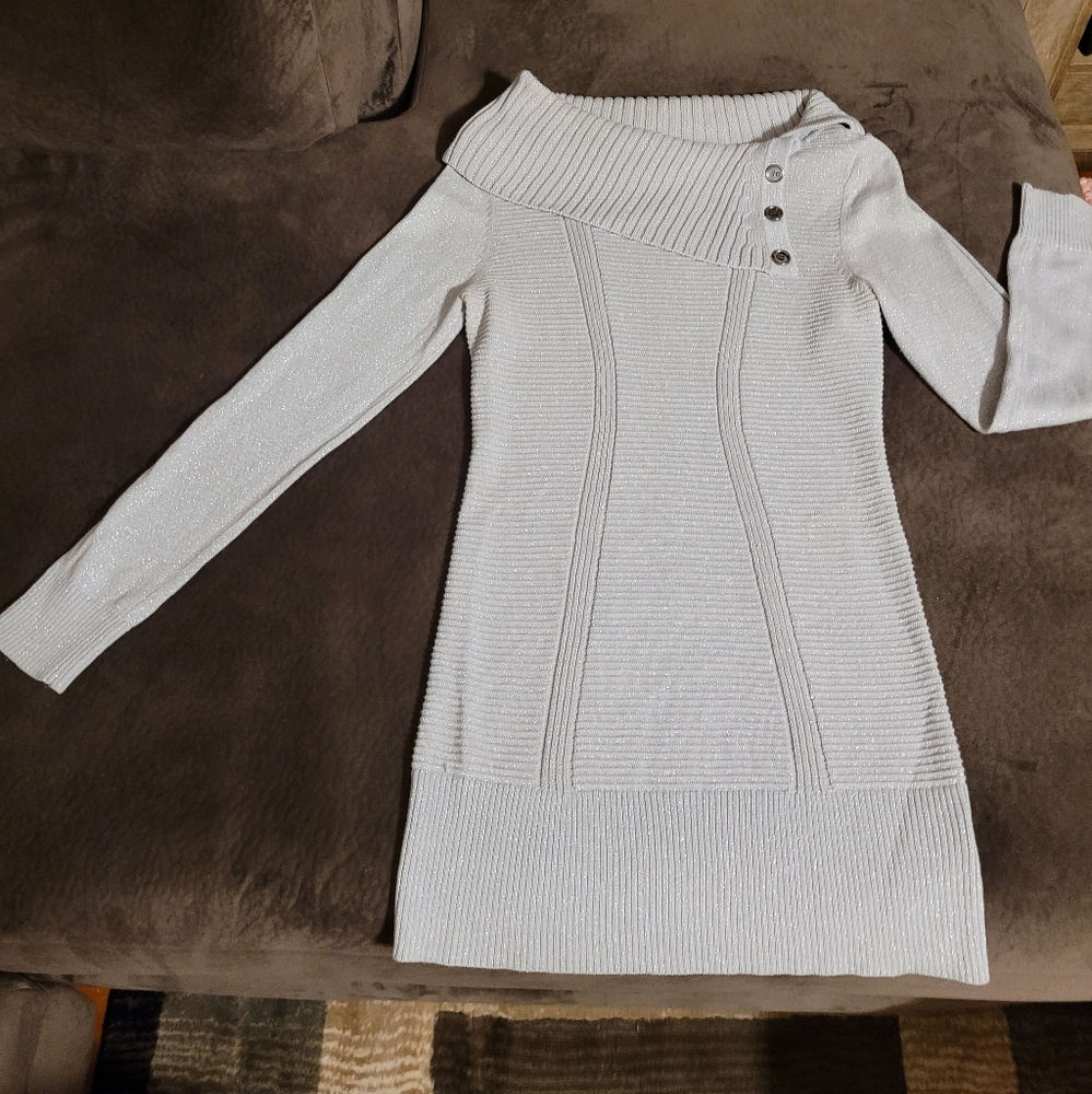 Style & Co. Dressy Dress Size M Sparkly Silver